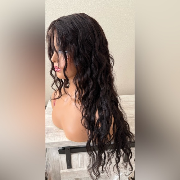 Elegant Black Brown Wavy Hair Wig 26 inch 13x4 free parting wig - Picture 11 of 11